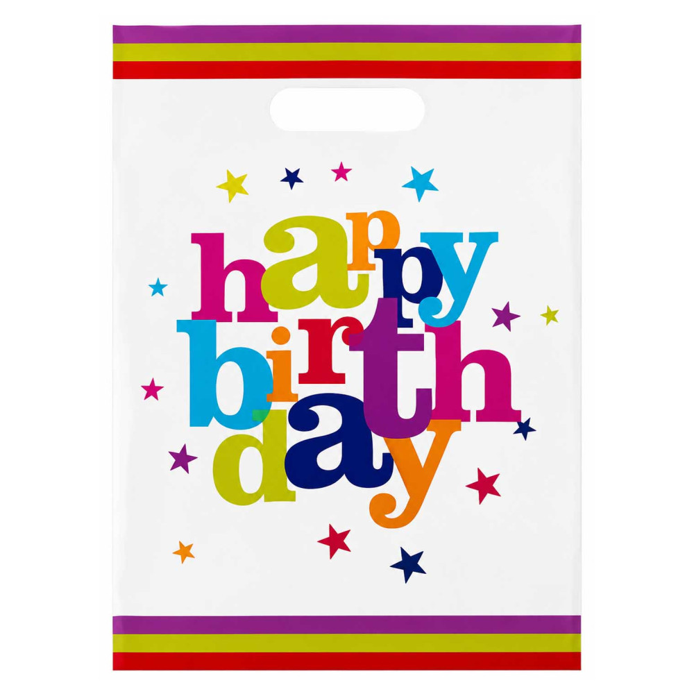 Пакет подарунковий дитячий Happy birthday кольорові літери