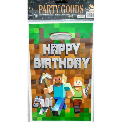 Пакет подарунковий дитячий Майнкрафт Happy birthday 16,5x25