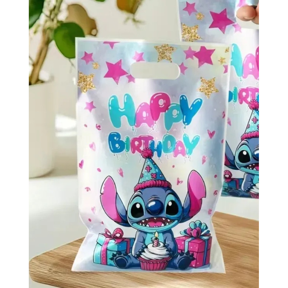 Пакет подарунковий дитячий Стіч Happy birthday 16,5x25 см