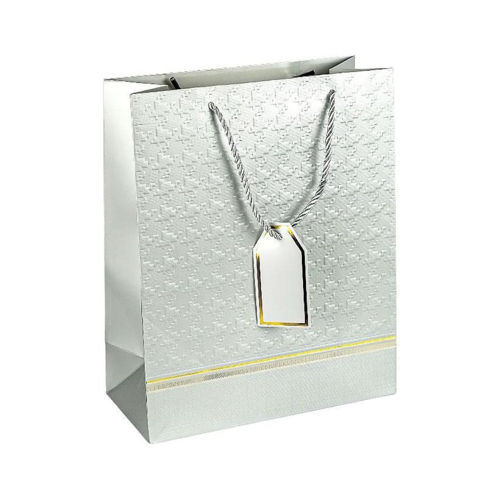 Пакет подарунковий 26х32х12 см із тисненням SILVER