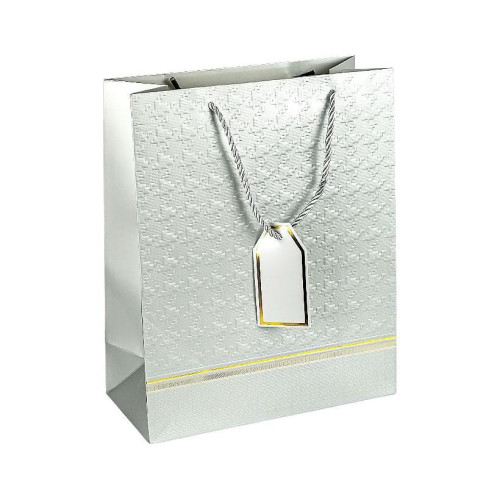 Пакет подарунковий 26х32х12 см із тисненням SILVER