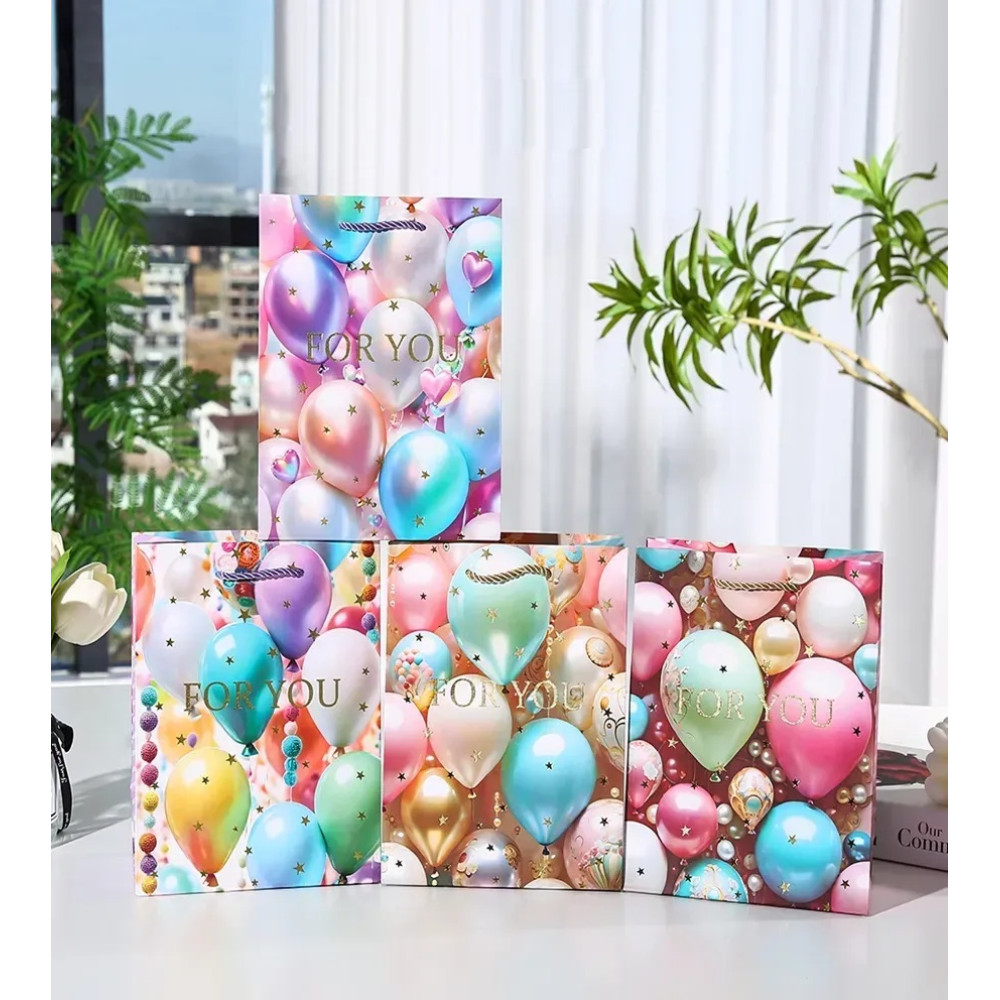 Пакет подарунковий середній "For you кульки" M 26x32x10 см