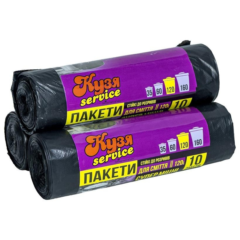 Пакети для сміття надміцні 70x110 см 120л 10 штук TM STARK/К