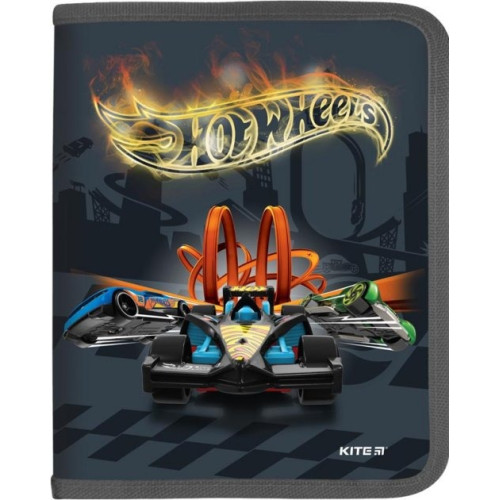 Папка для праці "Hot Wheels", В5, пластикова, на блискавці,  Kite