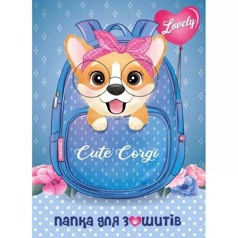 Папка для зошитів В5 на гумці "Corgi" №3