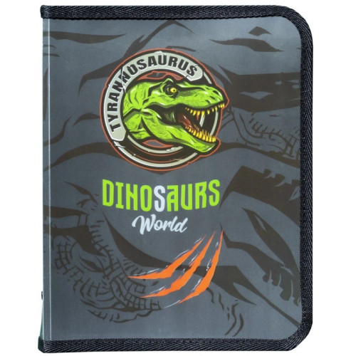 Папка на блискавці об'ємна "Dino", 30×190×250 мм, 500 мкн PP, 5627-24C, Class