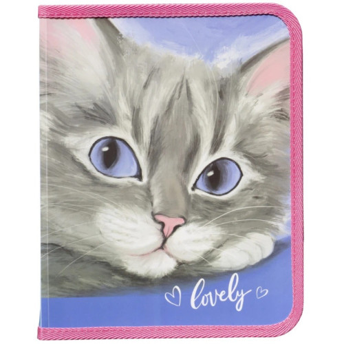 Папка на блискавці об'ємна, "Lovely Cat", 30×190×250 мм, 500 мкн PP, 5629-24C, Class