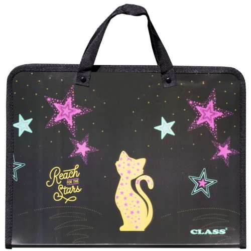 Папка з ручками "Star Cat", PP, 600 мкм, 350×255×45 мм, 5635-24C, CLASS