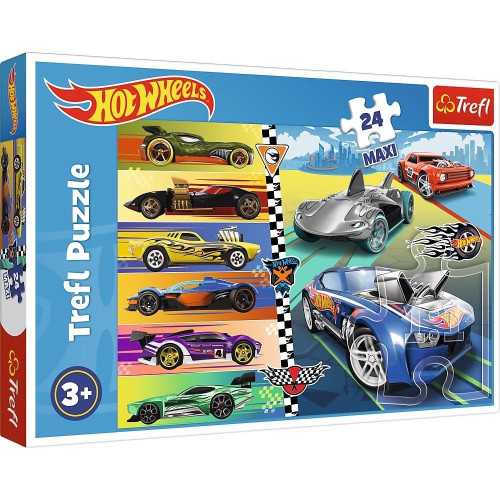 Пазли "24 Maxi" Hot Wheels Швидкі машинки Trefl 14362