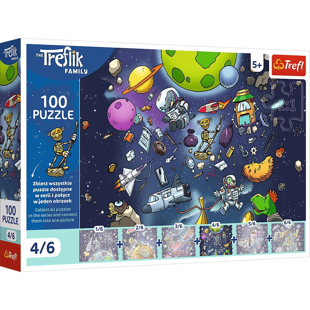 Пазли "100 UFT" The Treflik Family Робобот у космосі  4/6 Tr