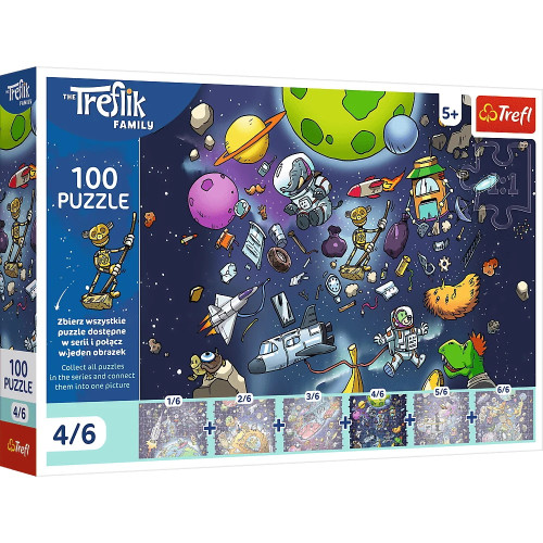 Пазли "100 UFT" The Treflik Family Робобот у космосі  4/6 Tr