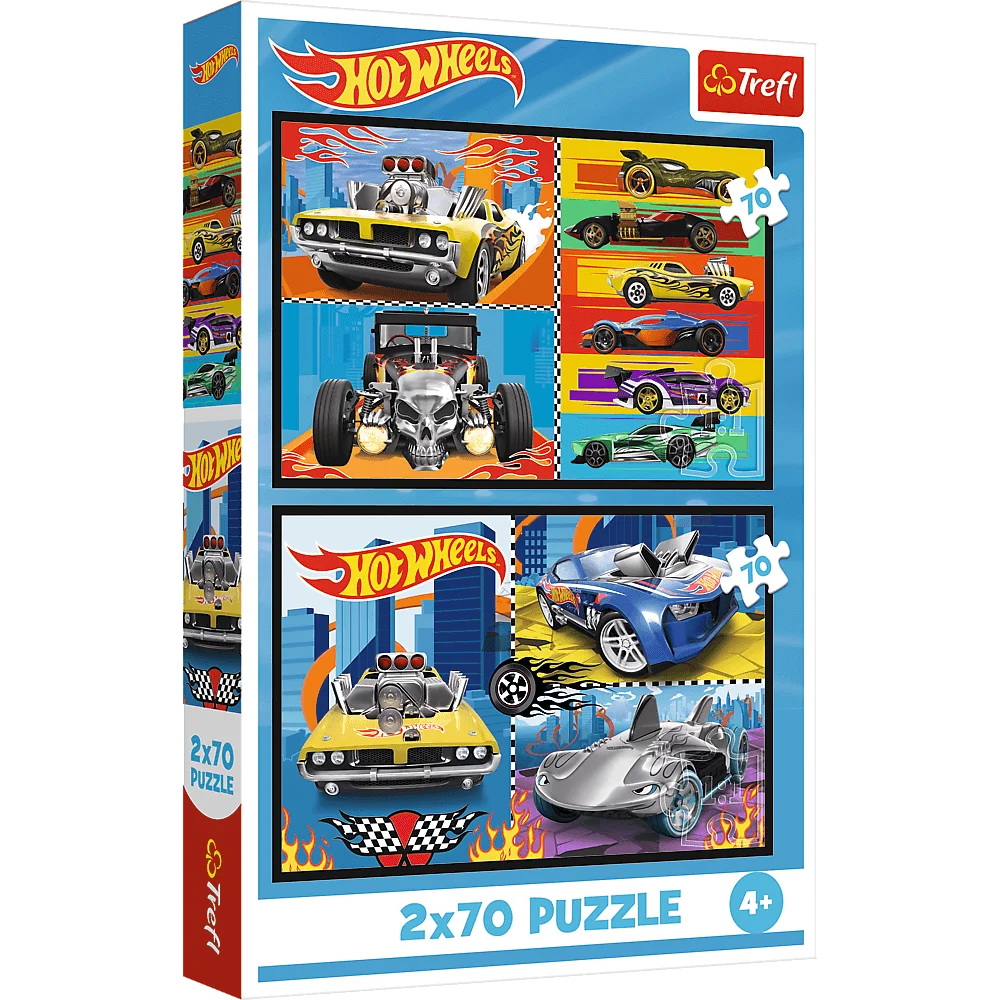 Пазли "2x70" Hot Wheels Іграшкові машинки Trefl