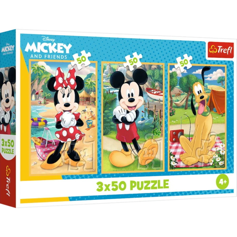 Пазли "3x50" Mickey&friends Миша на святі Trefl