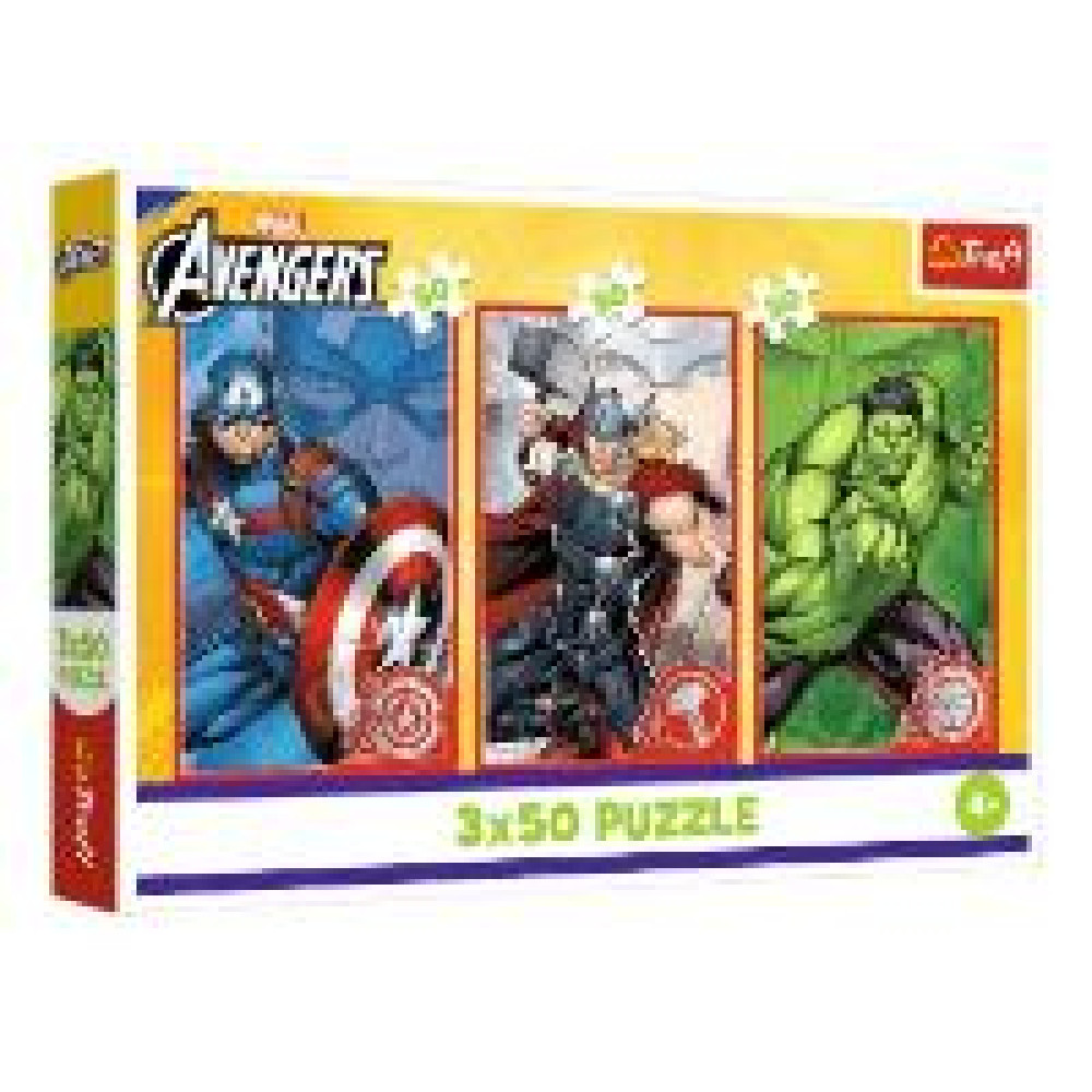 Пазли "3x50" The Avengers Ваш герой Trefl - 0
