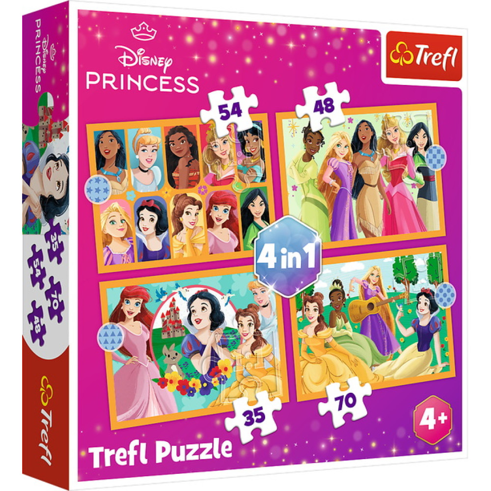 Пазли "4in1 (35, 48, 54, 70)" Princess Казкові історії Trefl