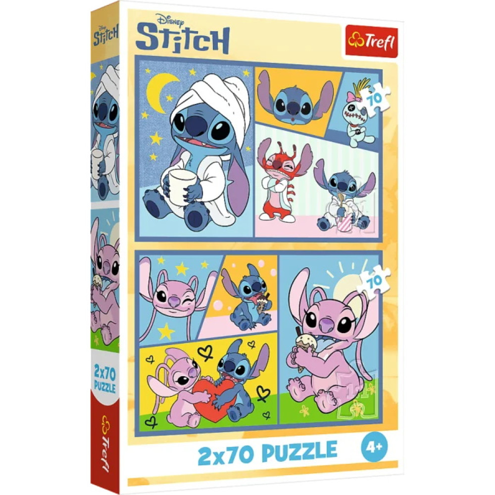 Пазли "2x70" Lilo&Stitch Зі Стічем не нудно Trefl