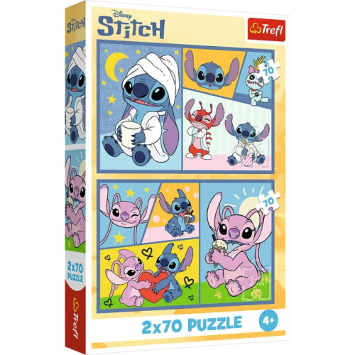 Пазли "2x70" Lilo&Stitch Зі Стічем не нудно Trefl