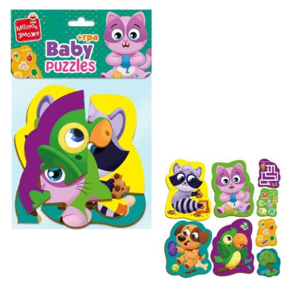 Пазли максі з грою Vladi Toys "Хатні улюбленці"