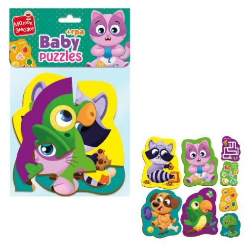Пазли максі з грою Vladi Toys "Хатні улюбленці"