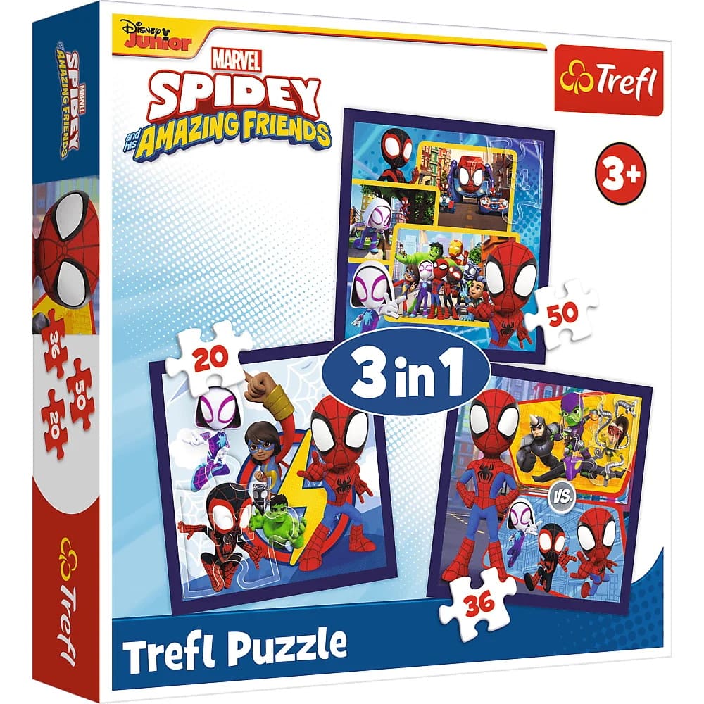 Пазли "3in1" Marvel Команда Спайді та динозаври Trefl