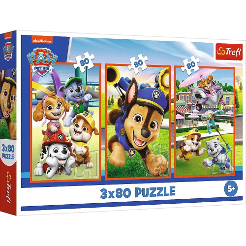 Пазли "3x80" Paw patrol Собача банда Trefl