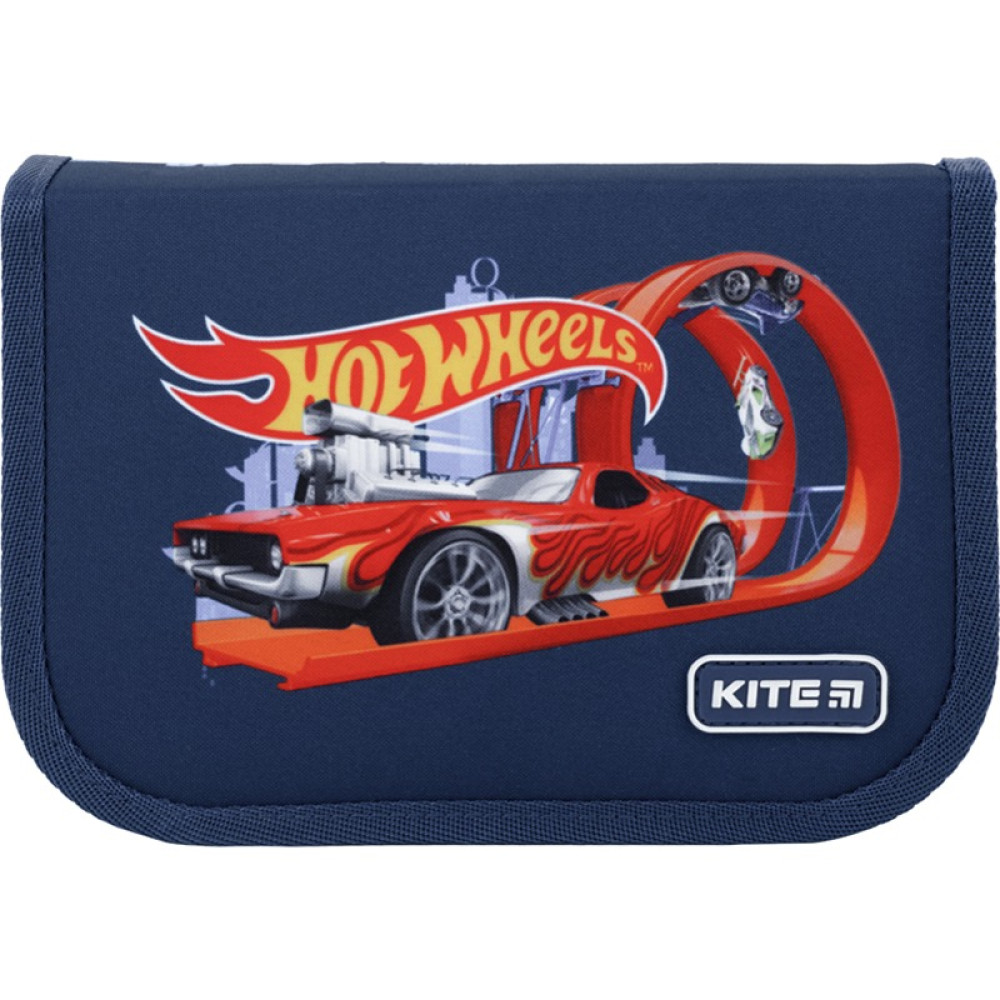 Пенал Kite 1 від, 2 відв, з наповненням "Hot Wheels", HW22-622H