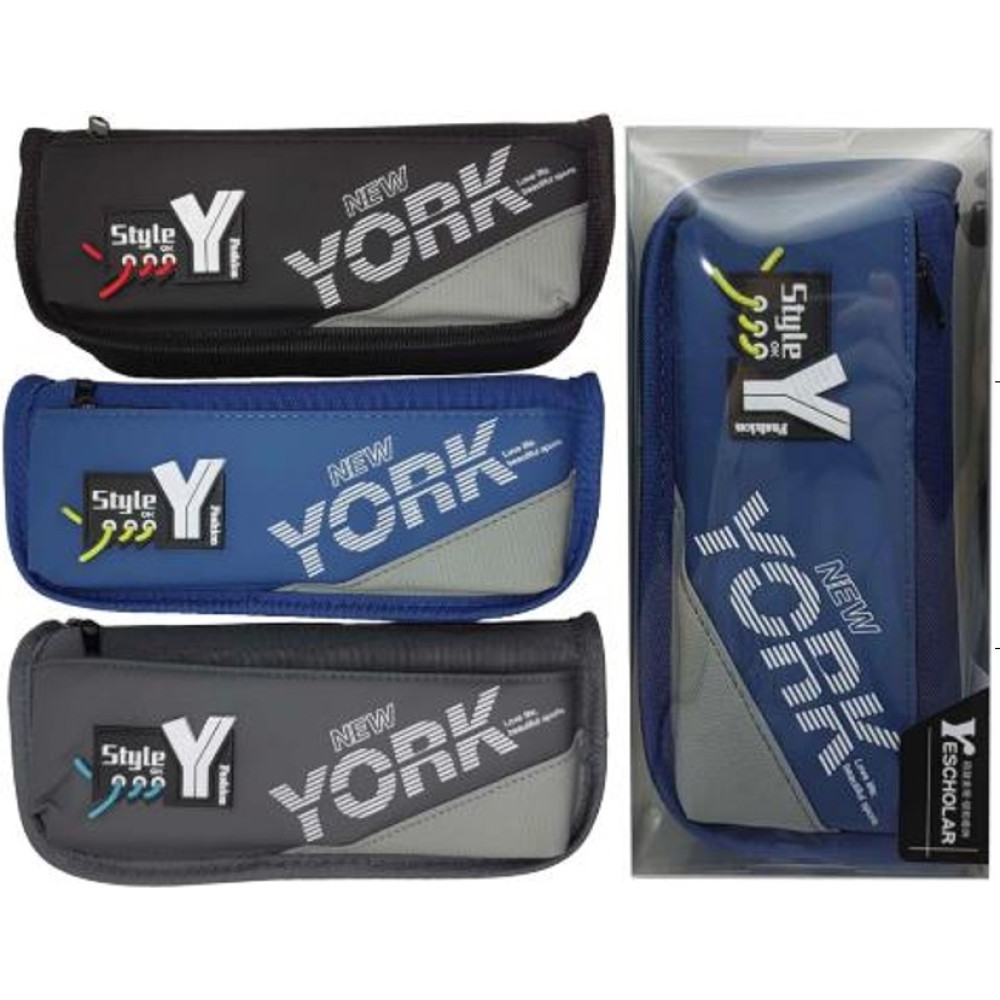 Пенал-косметичка 2змійки "New York"  уп.PVC в/в 3в.(6*10*3)