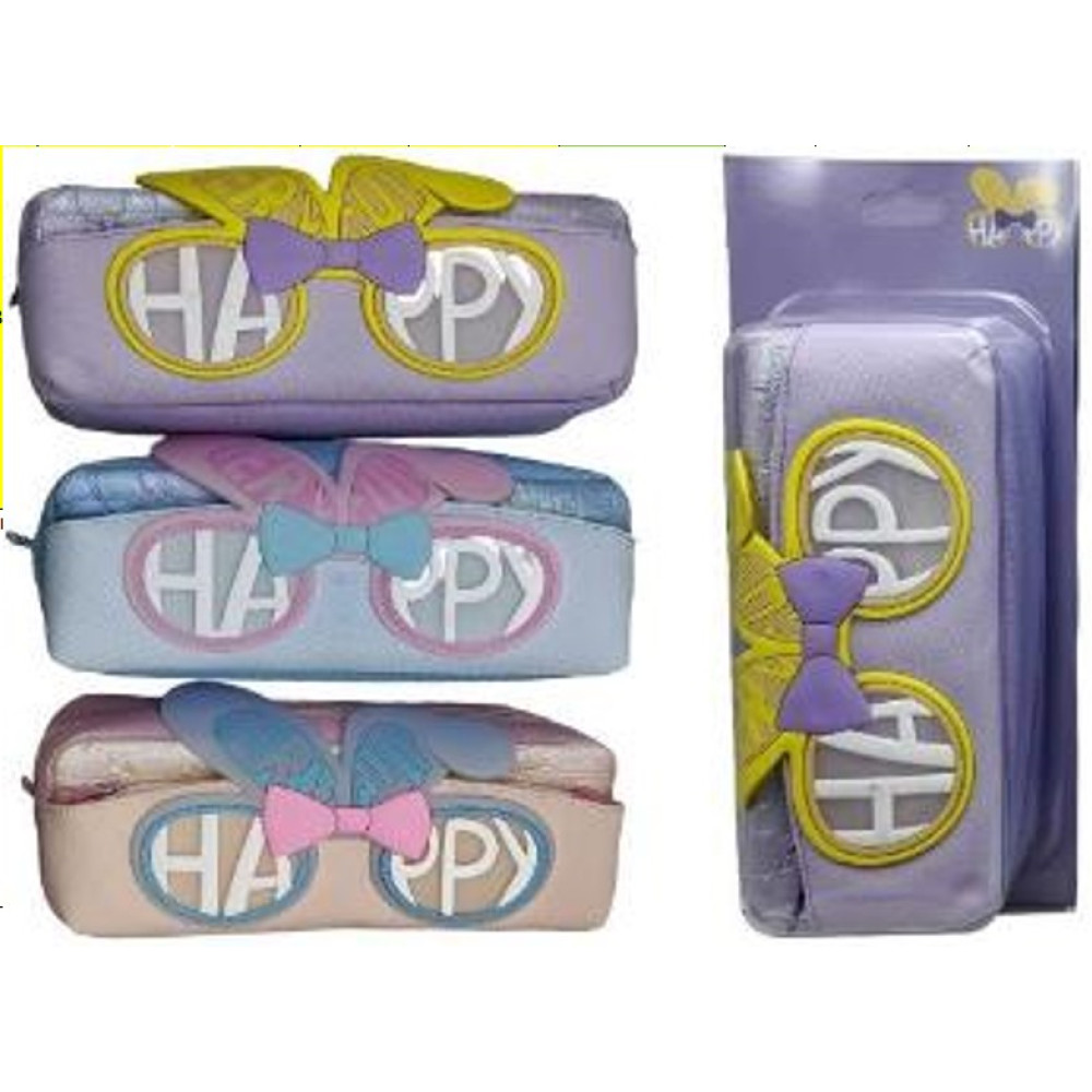 Пенал-косметичка 2змійки "Вушка-Happy" упк.PVC, 3в. 9636