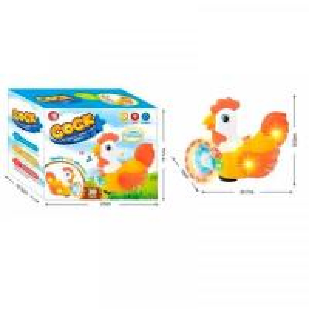 Півень муз. (курка) арт. W248-12 (60шт/2) світло,звук,батар., короб. 21*17,1*10,3см - 0