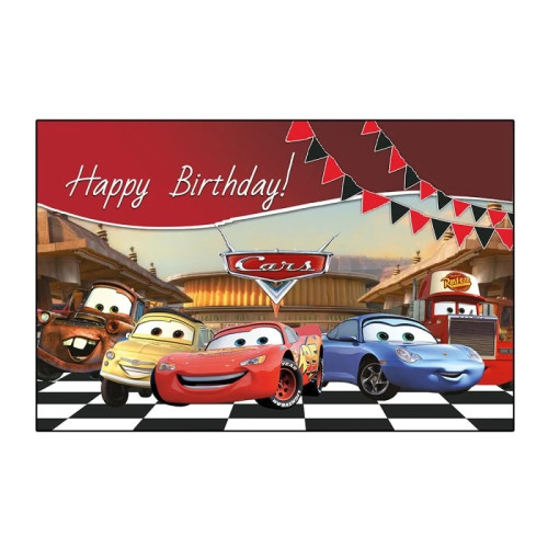 Плакат для свята "Happy Birthday" Тачки 75х120 см 6008-0247