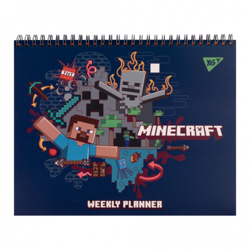 Планінг YES настільний Minecraft, 25х20 см, на гребені, 52 аркуша