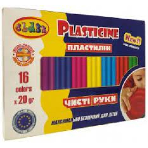Пластилін "Чисті руки MAXI" 16 кол по 20 гр, ECO, 7647С, CLASS