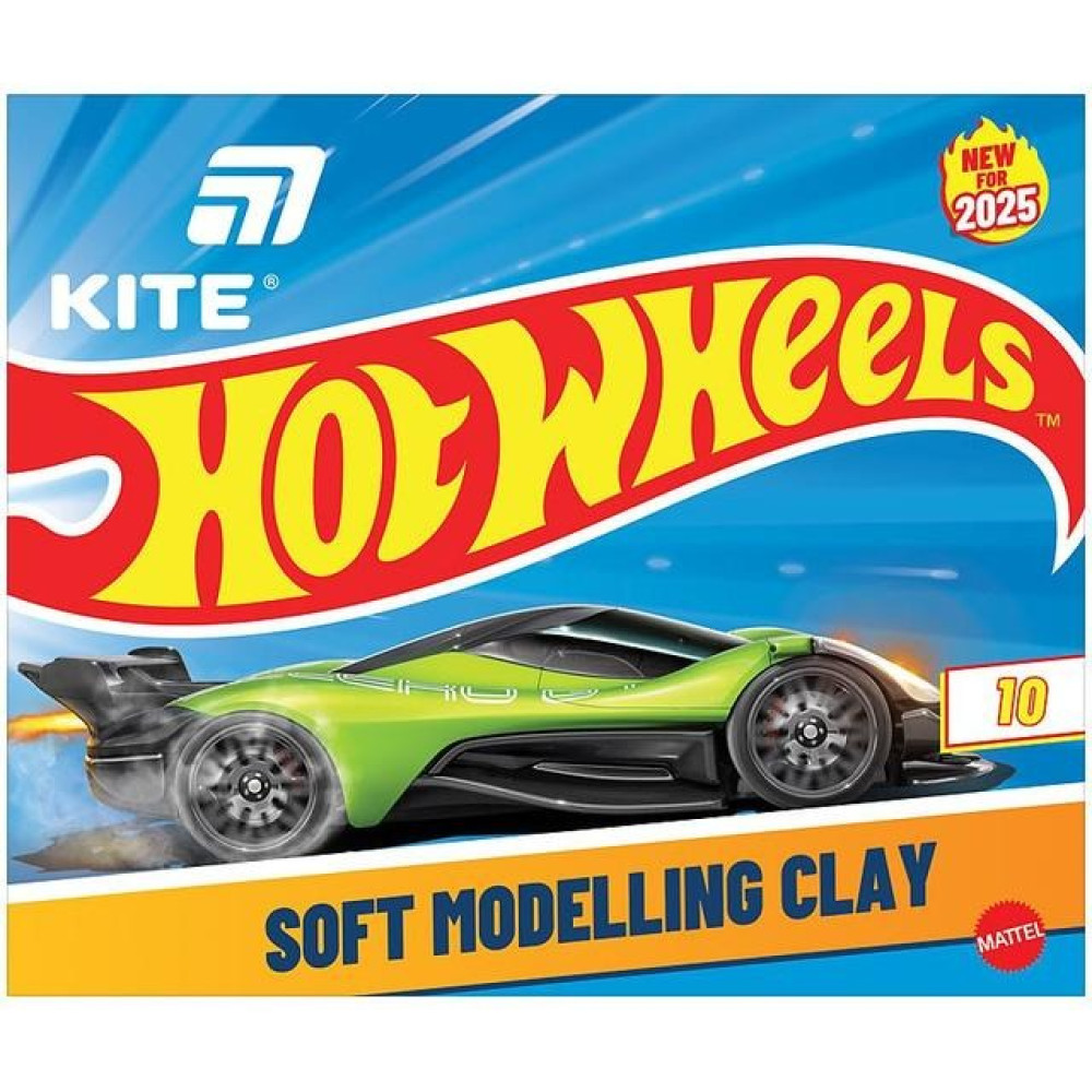 Пластилін Hot Wheels 10 кольорів 200 г (HW25-084)