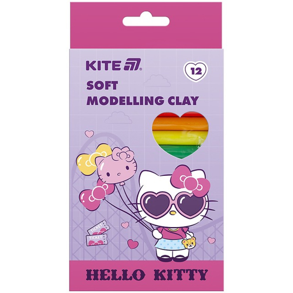 Пластилін Kite Hello Kitty 12 кольорів 200 г (HK25-086)
