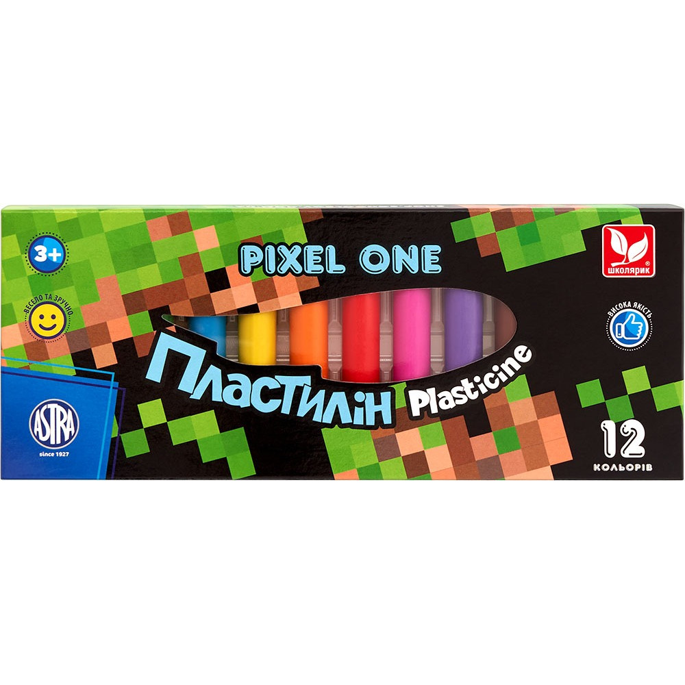 Пластилін круглий восковий Pixel One 12 кольорів