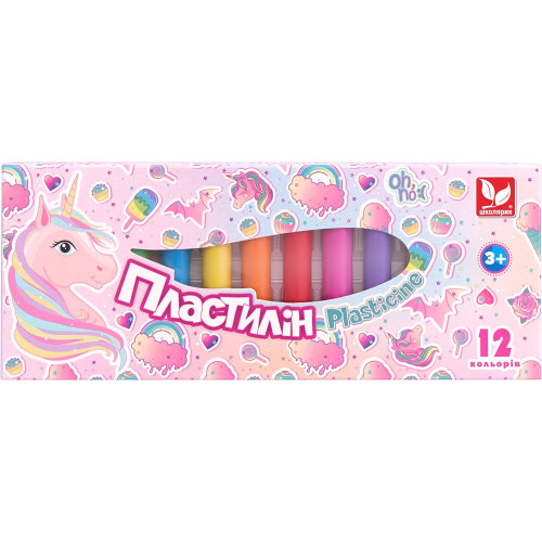 Пластилін круглий восковий Unicorn 12 кольорів