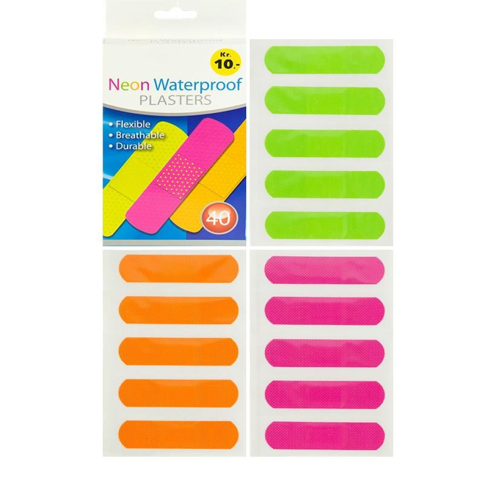Пластир 7,2x1,9 см 40 шт "Neon Waterproof"