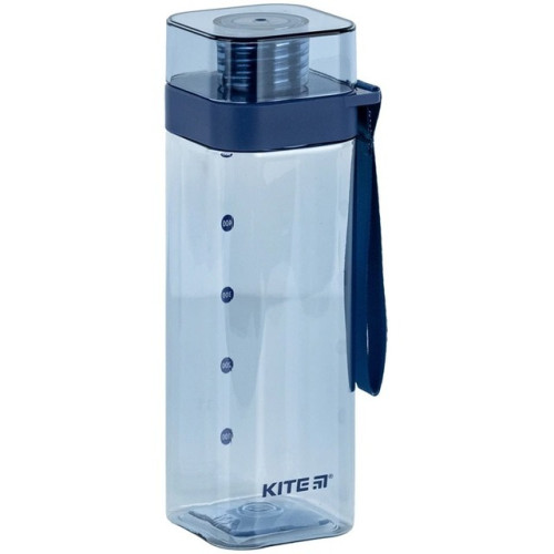 Пляшка для води Kite 550 мл блакитна квадратна (K24-1209-1)