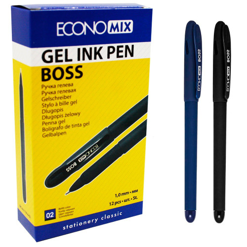 Ручка гелева ECONOMIX BOSS чорна (E11914-01)