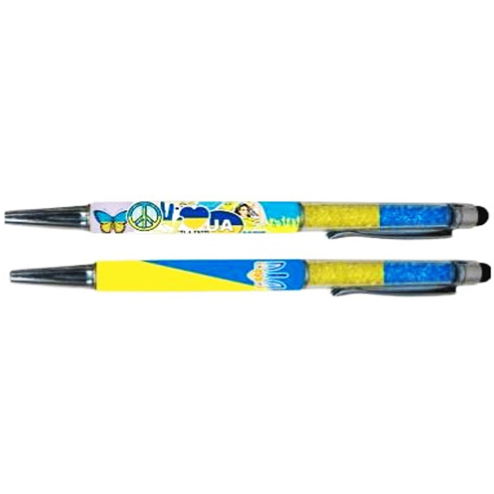 Ручка кулькова "Touch pen (стилус)-Сваровськи-Символи Україн