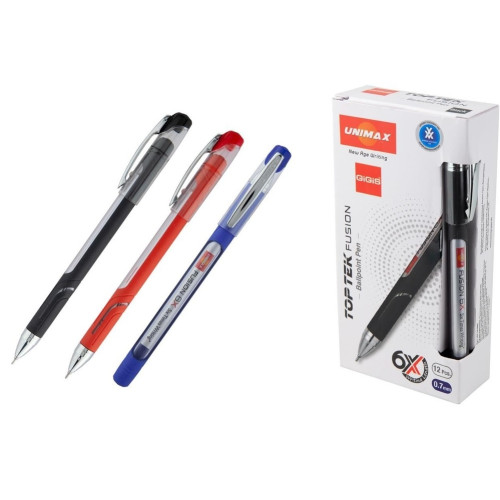Ручка кулькова Unimax "Top Tek Fusion 10 км", 1 мм, синя