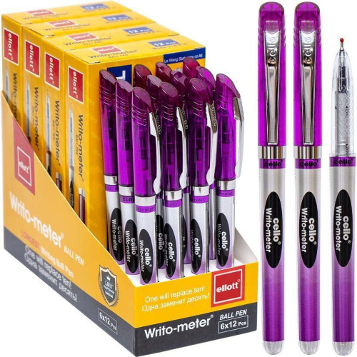 Ручка масляна "10 км" Ellott CL8048-12 Фіолетова