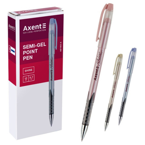 Ручка масляна AXENT Shine 0,7 мм синя (AB1063-02-A)