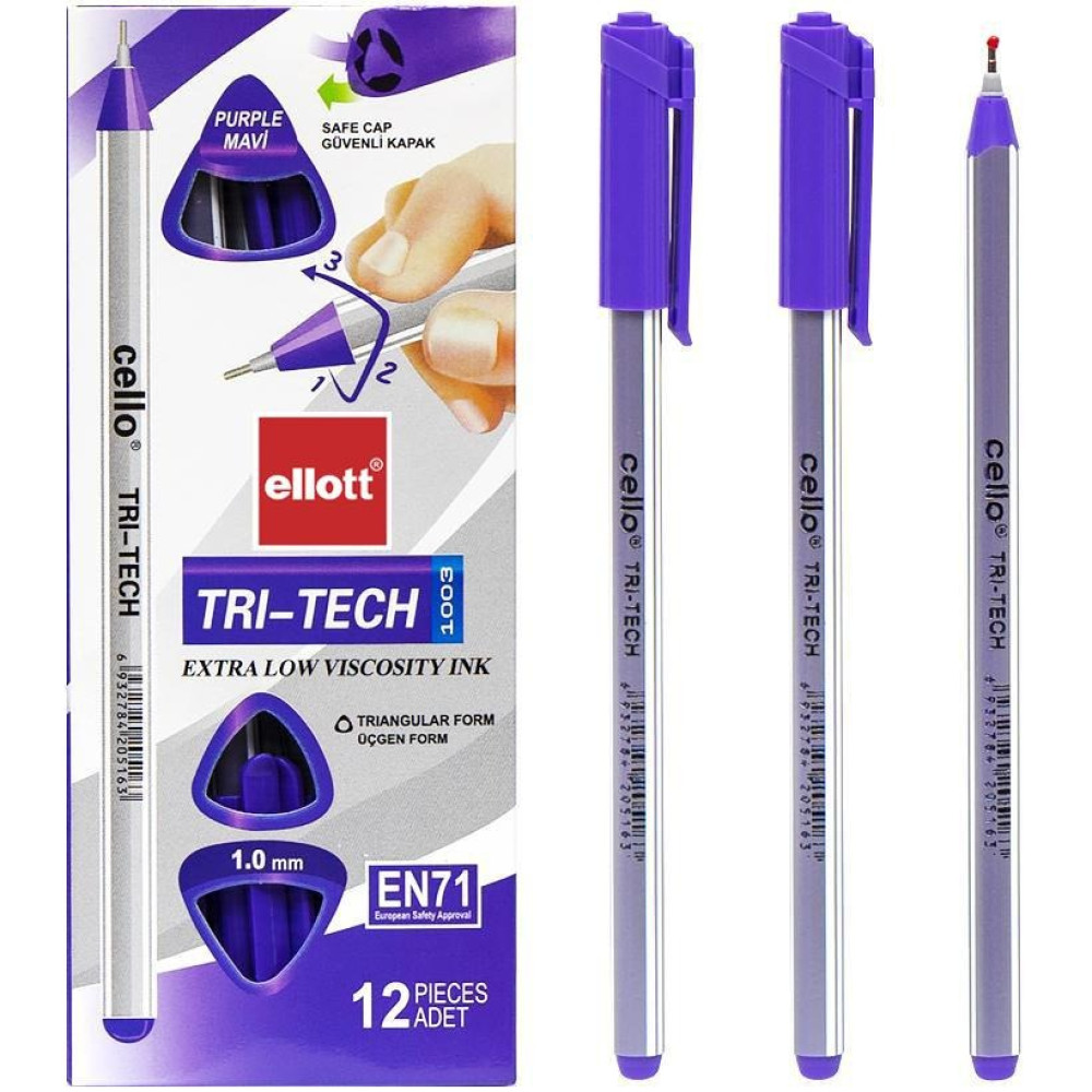 Ручка масляна "TRI-TECH" Ellott CL1003-12 Фіолетова