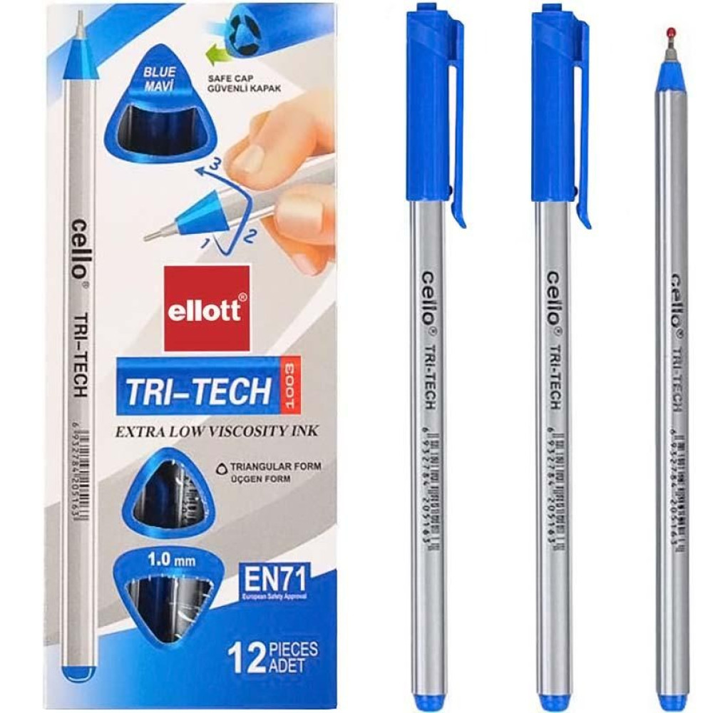 Ручка масляна "TRI-TECH" Ellott CL1003-12 Синя (99379)