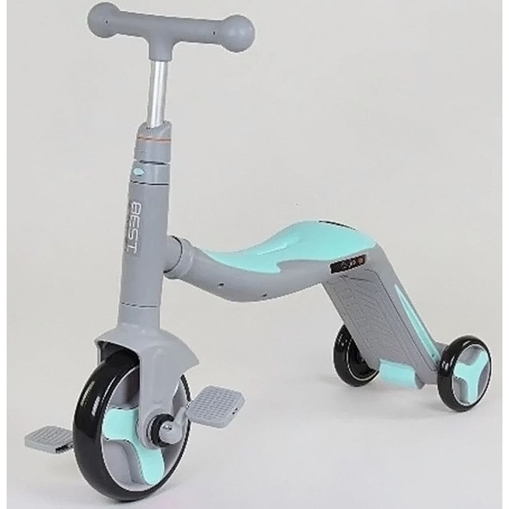 Самокат 3в1 JT 10181 Best Scooter, самокат-велобіг-велосипед, світло, 8 мелодій, колеса PU, переднє колесо d = 20 см, задні d = 11 см