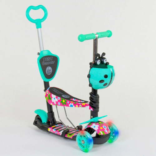 Самокат 5в1 43702 (1) Best Scooter, АБСТРАКЦИЯ, PU колеса, ПІДСВІЧ КОЛЕС, в коробці
