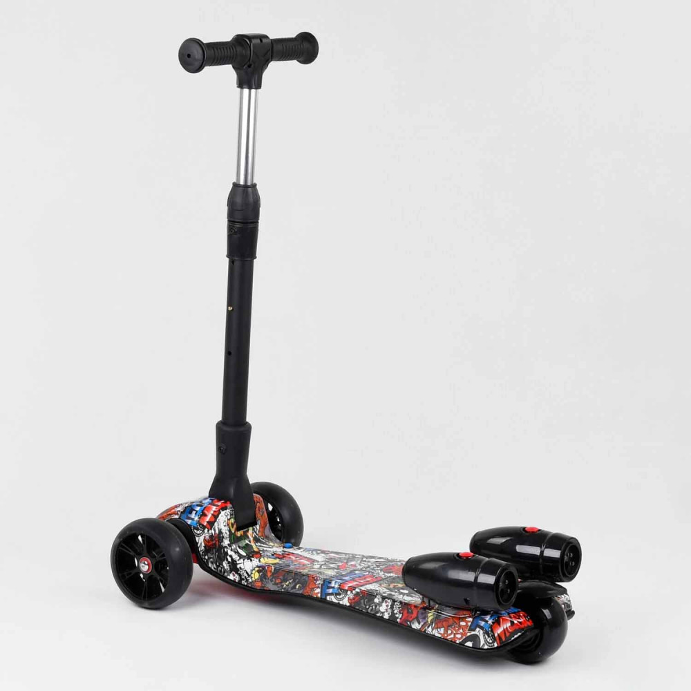 Самокат Акція Best Scooter MAXI 17723, з парогенератором, музика, дим, турбіни, пластмасовий, колеса PU 120×40 мм, складне алюмінієве кермо, в коробці - 3