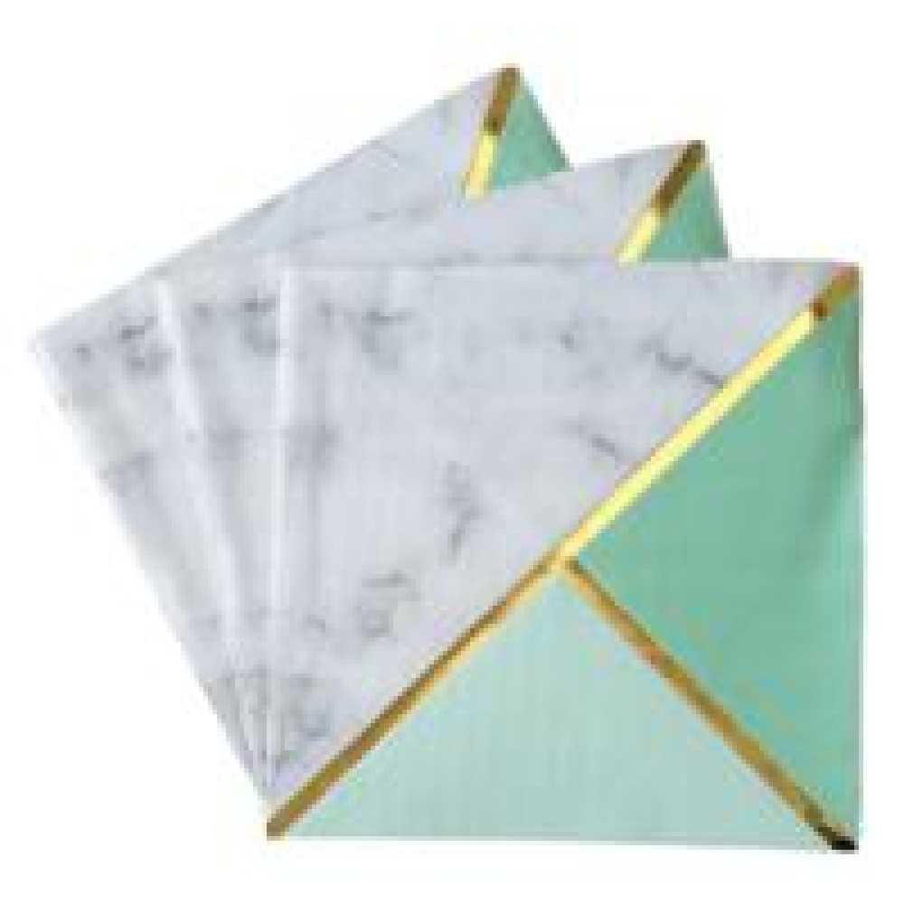 Серветки Золото, мятна геометрія 20 шт 14968 - 0