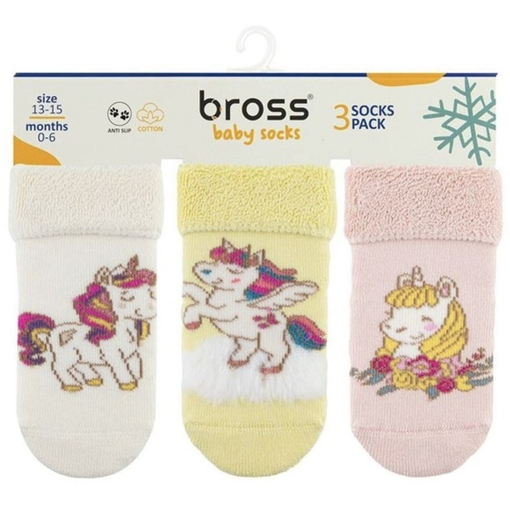 Шкарпетки махра для дівчинки 3 од. Bross Socks mix 10211S